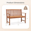 2-Seat Patio Wood Bench with Cozy Armrests and Backrest by LJGDeals