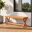 2-Seat Wooden Garden Patio Bench with X-Shaped Legs by DirectDeals