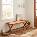 2-Seat Wooden Garden Patio Bench with X-Shaped Legs by LJGDeals