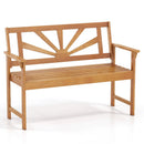 2-Seater Acacia Wood Loveseat Bench with Backrest by DirectDeals