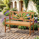 2-Seater Acacia Wood Loveseat Bench with Backrest by LJGDeals