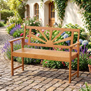 2-Seater Acacia Wood Loveseat Bench with Backrest by DirectDeals
