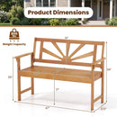 2-Seater Acacia Wood Loveseat Bench with Backrest by LJGDeals