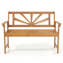 2-Seater Acacia Wood Loveseat Bench with Backrest by LJGDeals