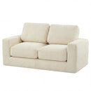 2-Seater Floor Couch Loveseat Foam Sofa with Removable Corduroy Cover by DirectDeals