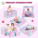 2 Seater Kids Play Couch with Removable and Machine Washable Flannel Cover by LJGDeals