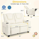 2-Seater Kids Recliner Double Toddler Sofa Chair with 2 Cup Holders by LJGDeals