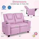2-Seater Kids Recliner Double Toddler Sofa Chair with 2 Cup Holders