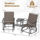 2-Seater Outdoor Glider Bench with Center Table by DirectDeals