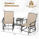 2-Seater Outdoor Glider Bench with Center Table by LJGDeals