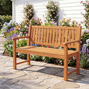 2-Seater Wooden Outdoor Bench with Backrest and Armrests by LJGDeals