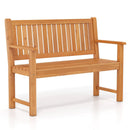 2-Seater Wooden Outdoor Bench with Backrest and Armrests by LJGDeals