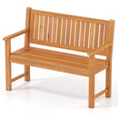 2-Seater Wooden Outdoor Bench with Backrest and Armrests by LJGDeals