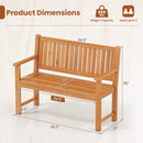 2-Seater Wooden Outdoor Bench with Backrest and Armrests by LJGDeals