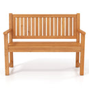 2-Seater Wooden Outdoor Bench with Backrest and Armrests by DirectDeals