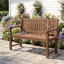 2-Seater Wooden Outdoor Bench with Backrest and Armrests by LJGDeals