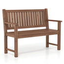 2-Seater Wooden Outdoor Bench with Backrest and Armrests by LJGDeals