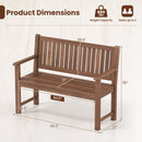 2-Seater Wooden Outdoor Bench with Backrest and Armrests by DirectDeals