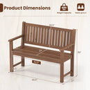 2-Seater Wooden Outdoor Bench with Backrest and Armrests by LJGDeals