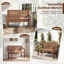 2-Seater Wooden Outdoor Bench with Backrest and Armrests by LJGDeals