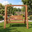 2-Seater Porch Swing with Stand and Adjustable Chains by LJGDeals