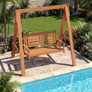 2-Seater Porch Swing with Stand and Adjustable Chains by DirectDeals