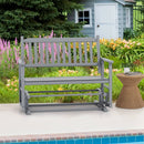 2 Seats Outdoor Glider Bench with Armrests and Slatted Seat by LJGDeals