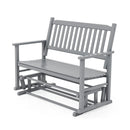 2 Seats Outdoor Glider Bench with Armrests and Slatted Seat by LJGDeals