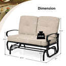 2 Seats Outdoor Swing Glider Chair with C by LJGDeals