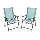 2 Set of Patio Dining Chair with Armrests and Metal Frame by LJGDeals