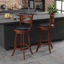 2 Pieces 24/29 inch Swivel Bar Stools with Curved Backrest and Seat Cushions by LJGDeals
