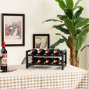 2-Tier 8-Bottle Display Wine Rackwith Adjustable Foot Pads by LJGDeals