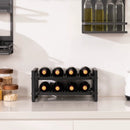 2-Tier 8-Bottle Display Wine Rackwith Adjustable Foot Pads by LJGDeals