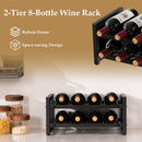 2-Tier 8-Bottle Display Wine Rackwith Adjustable Foot Pads by LJGDeals