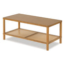 2-Tier Boho Coffee Table with Rattan Storage Shelf by LJGDeals