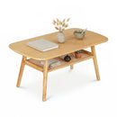 2-Tier Rattan Coffee Table with Rounded Corners by DirectDeals