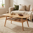 2-Tier Rattan Coffee Table with Rounded Corners by DirectDeals