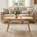 2-Tier Rattan Coffee Table with Rounded Corners by DirectDeals