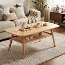 2-Tier Rattan Coffee Table with Rounded Corners by LJGDeals