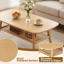 2-Tier Rattan Coffee Table with Rounded Corners by DirectDeals