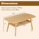 2-Tier Rattan Coffee Table with Rounded Corners by DirectDeals