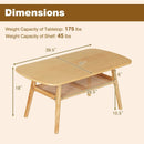 2-Tier Rattan Coffee Table with Rounded Corners by LJGDeals