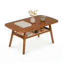 2-Tier Rattan Coffee Table with Rounded Corners by LJGDeals