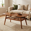 2-Tier Rattan Coffee Table with Rounded Corners by LJGDeals