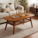 2-Tier Rattan Coffee Table with Rounded Corners by LJGDeals