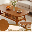 2-Tier Rattan Coffee Table with Rounded Corners by LJGDeals