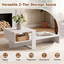 2-Tier Coffee Table with Open Storage Shelf by LJGDeals