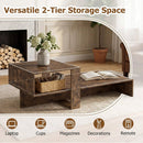 2-Tier Coffee Table with Open Storage Shelf by DirectDeals