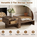 2-Tier Coffee Table with Open Storage Shelf by LJGDeals