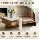 2-Tier Coffee Table with Open Storage Shelf by DirectDeals